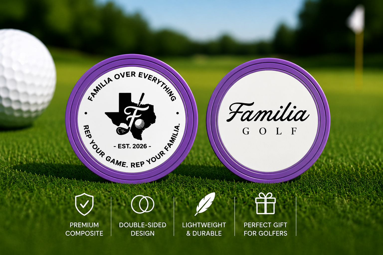 Familia Golf Poker Chip Style Ball Marker