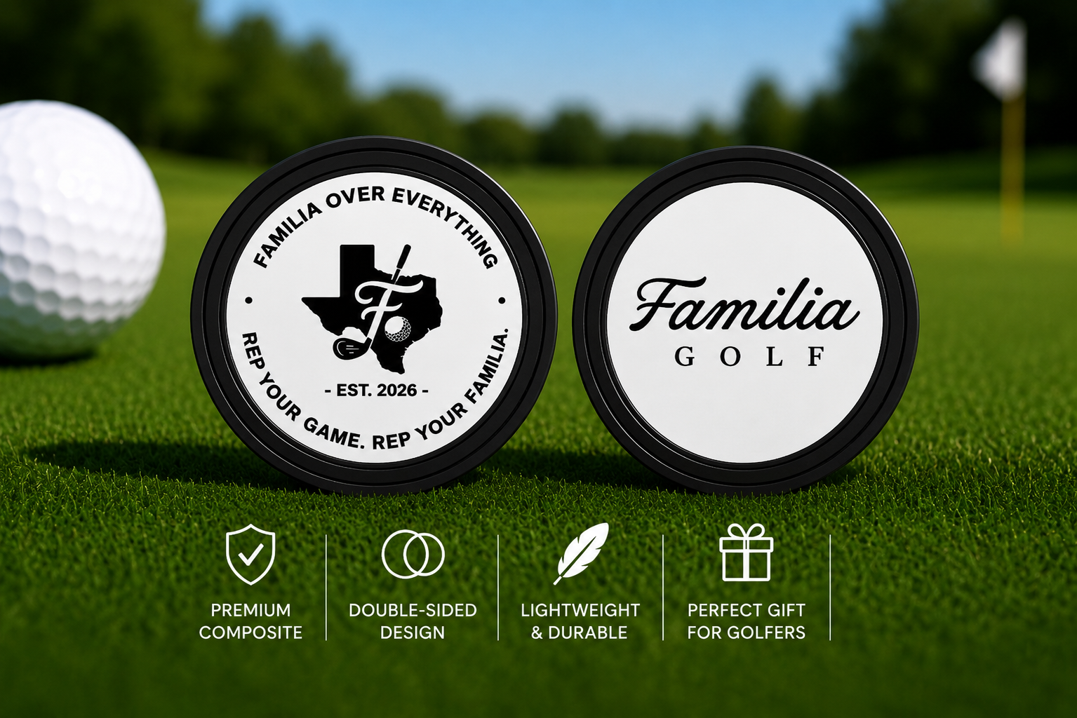Familia Golf Poker Chip Style Ball Marker