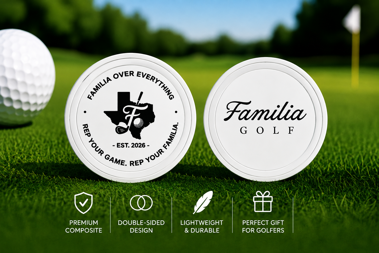 Familia Golf Poker Chip Style Ball Marker