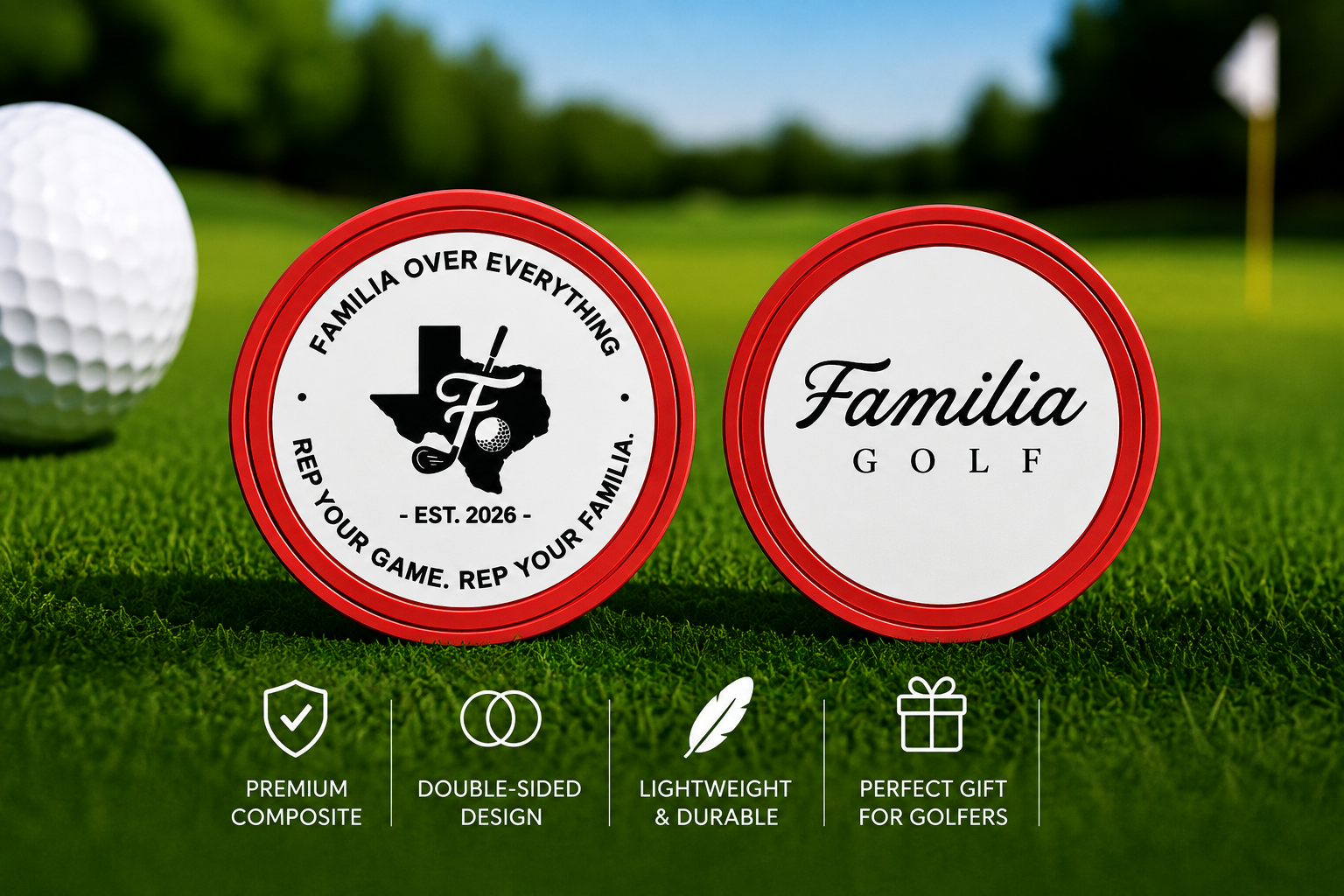 Familia Golf Poker Chip Style Ball Marker
